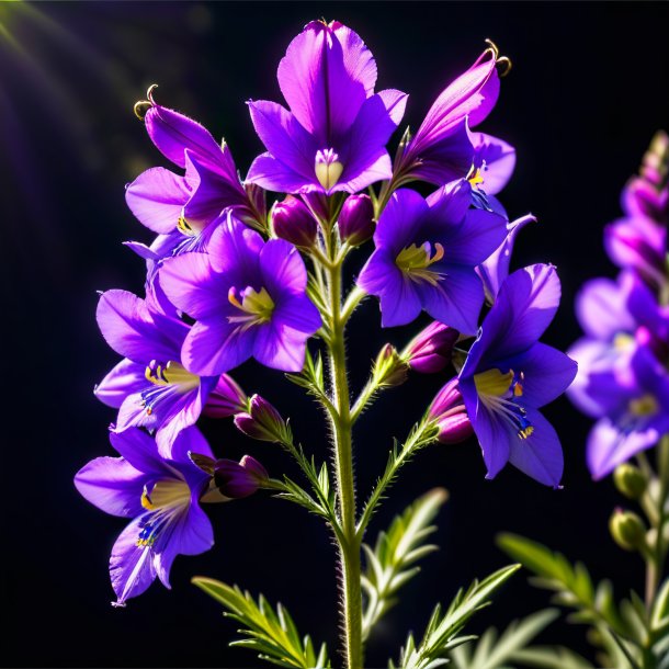 Retrato de um larkspur roxo