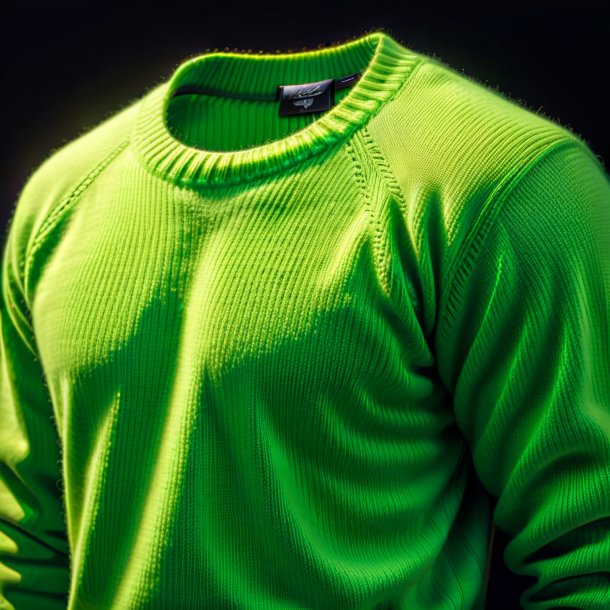 Pic of a pea green sweater from polyethylene