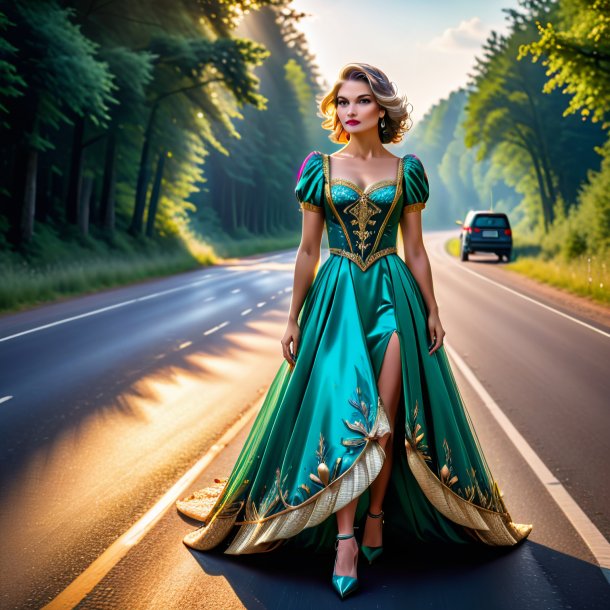 Image of a pike in a dress on the road