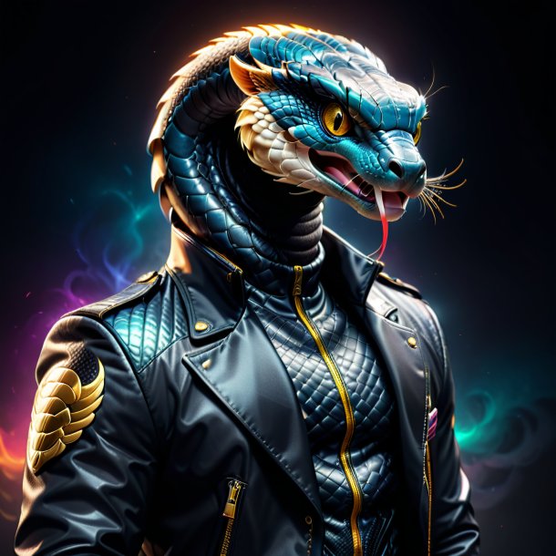 Picture of a cobra in a black jacket