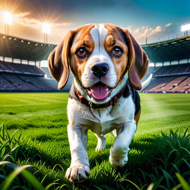 Foto de una amenaza de un beagle en el campo