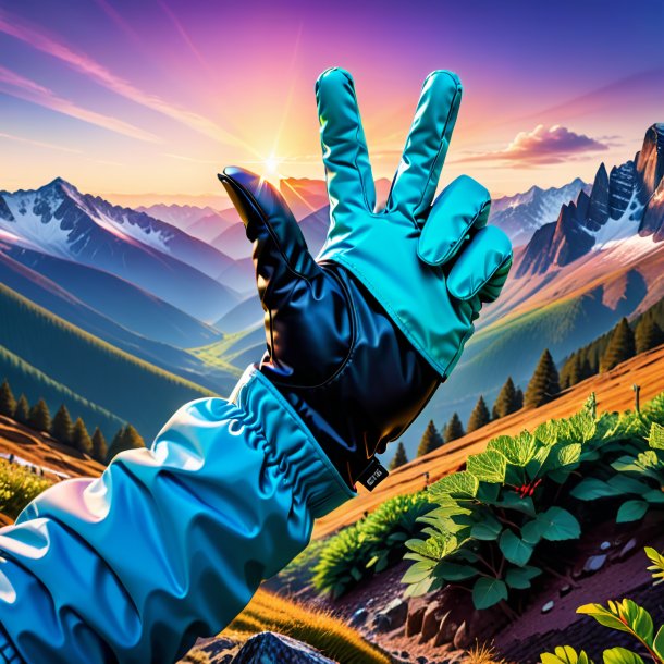 Drawing of a mol in a gloves in the mountains