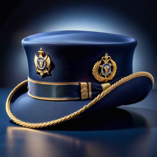 Clipart of a navy blue hat from iron