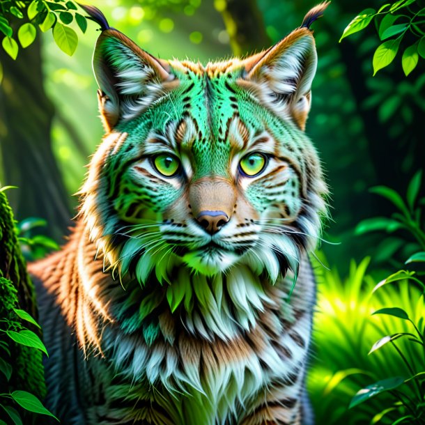 Image of a green waiting lynx