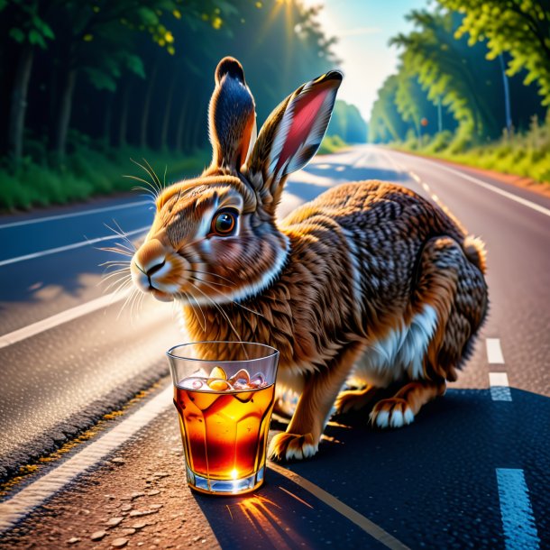 Photo d'une boisson de lièvre sur la route