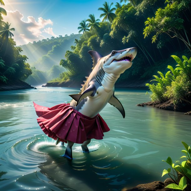 Pic of a hammerhead shark in a skirt in the river