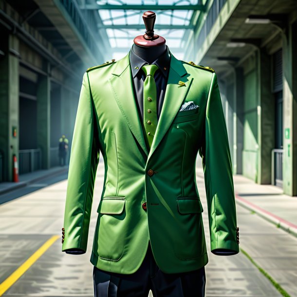 Illustration of a pea green jacket from concrete