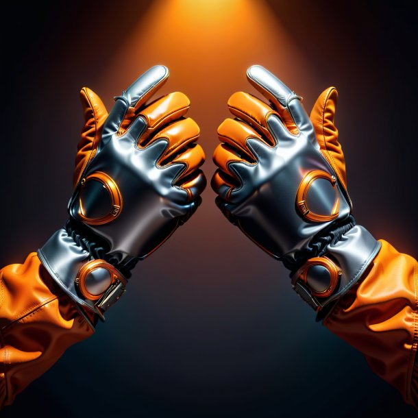 Illustration of a orange gloves from iron