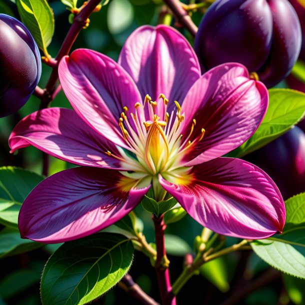 Illustration of a plum honeysuckle