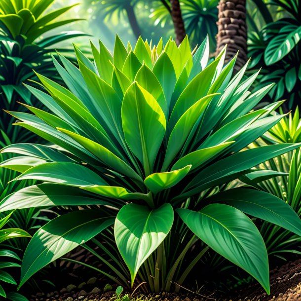 Representación de un xerophyllum tenax verde