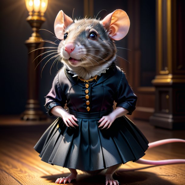 Picture of a rat in a black skirt