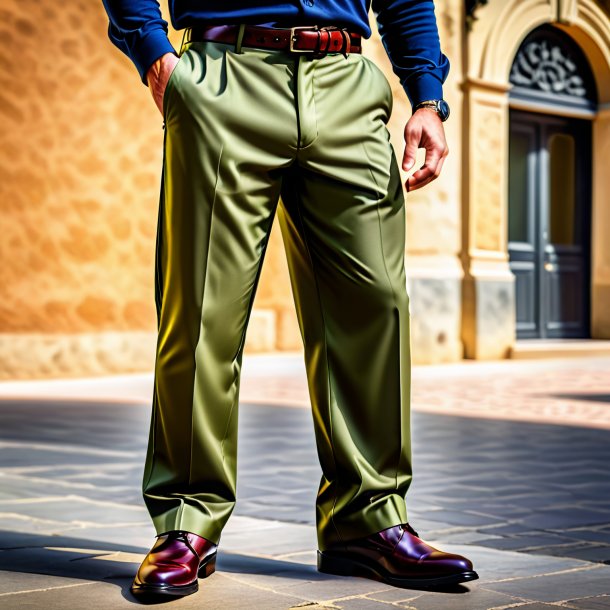 Photography of a olive trousers from polyethylene