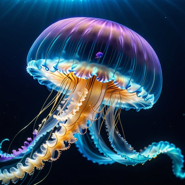 Pic of a jellyfish in a blue belt