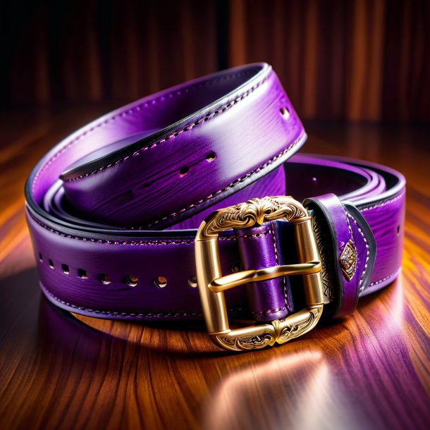 Portrait of a purple belt from wood