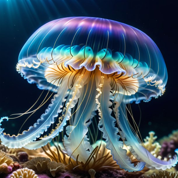 Image of a jellyfish in a blue belt