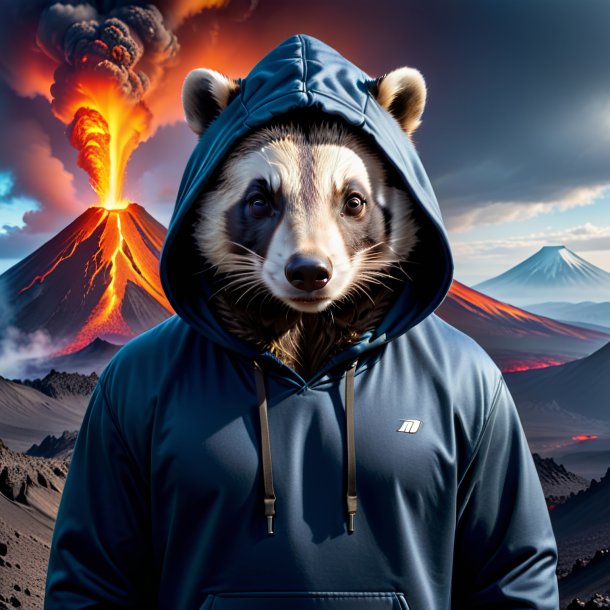 Pic of a badger in a hoodie in the volcano