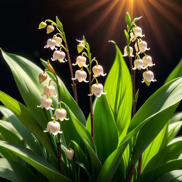 Depiction of a brown lily of the valley