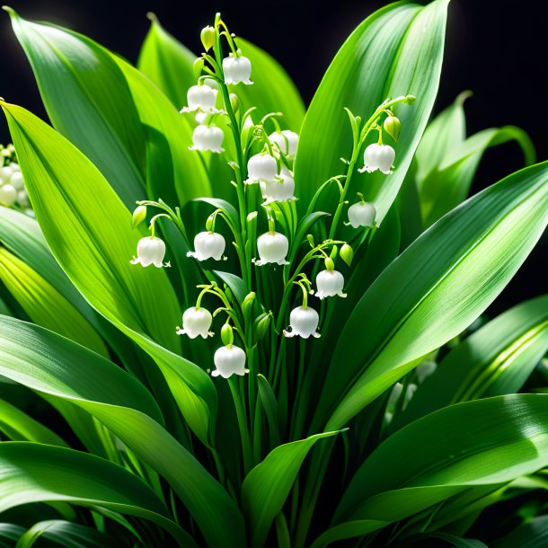 Depiction of a green lily of the valley
