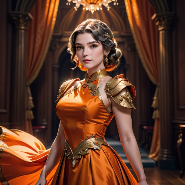 Picture of a pike in a orange dress