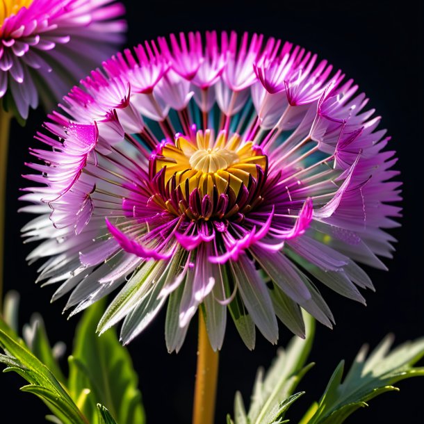 Retrato de un diente de león magenta