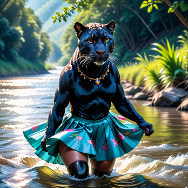 Image d'une panthère dans une jupe dans la rivière