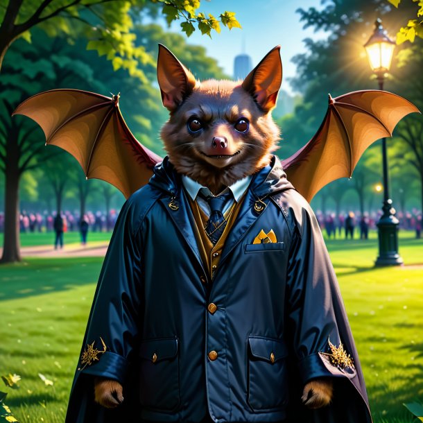 Pic of a bat in a jacket in the park