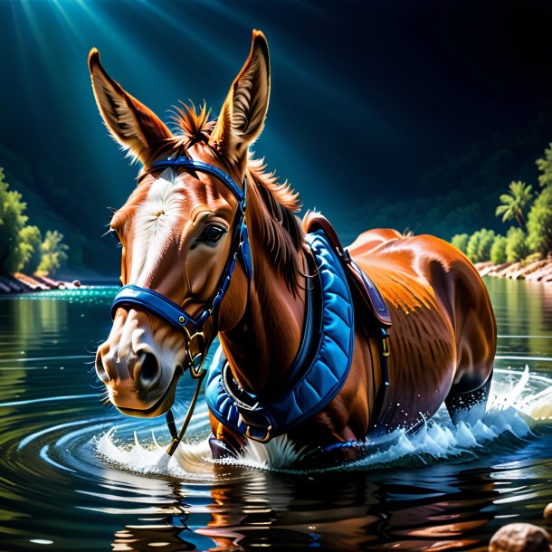 Image of a mule in a gloves in the water