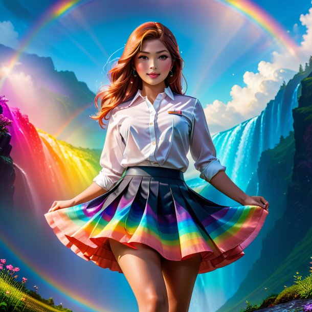 Pic of a salmon in a skirt on the rainbow