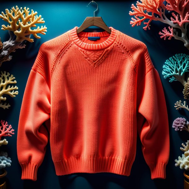 Photography of a coral sweater from iron