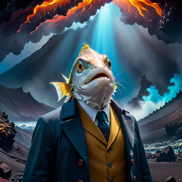 Image of a haddock in a coat in the volcano