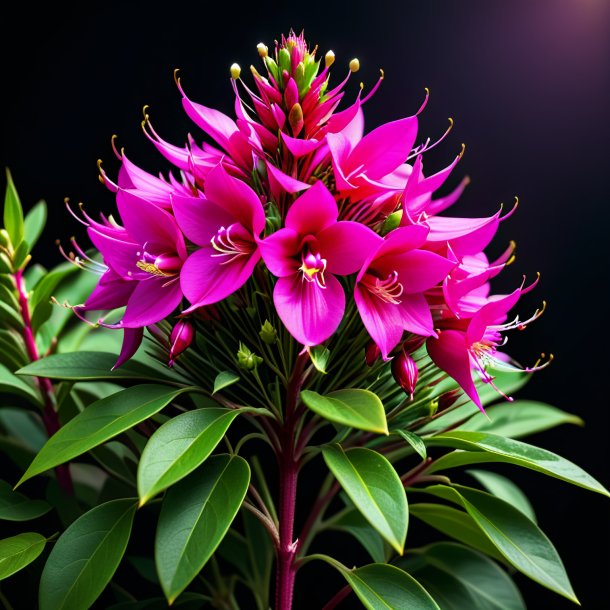 "image d'un balai fuchsia, piquant"