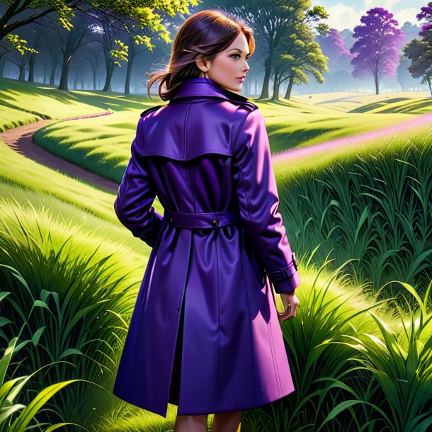 Illustration of a purple coat from grass