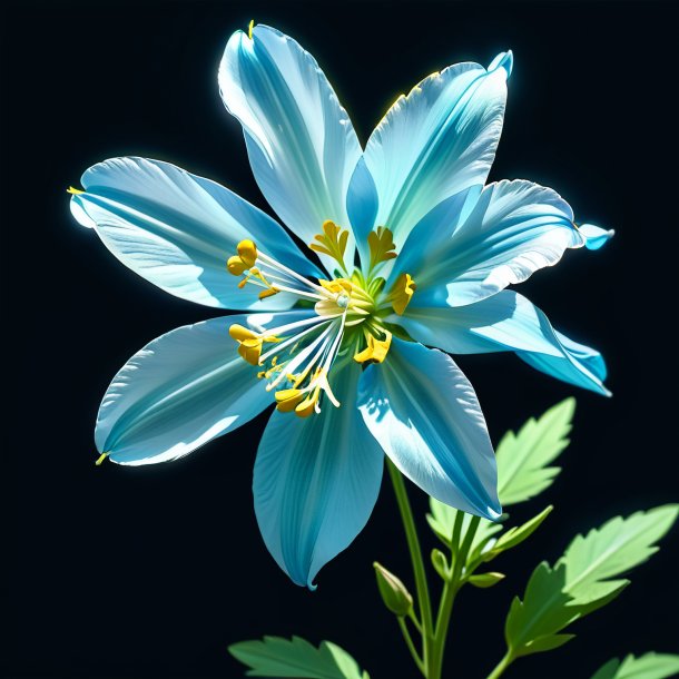 Sketch of a aquamarine columbine