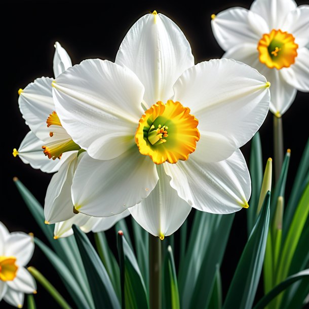 "dépistage d'un narcisse blanc, blanc"