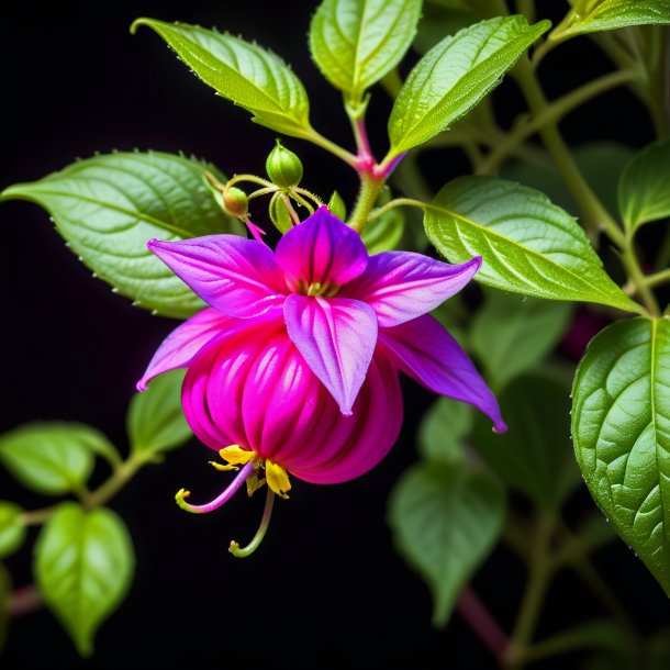 Retrato de una noche de sombra rosa caliente