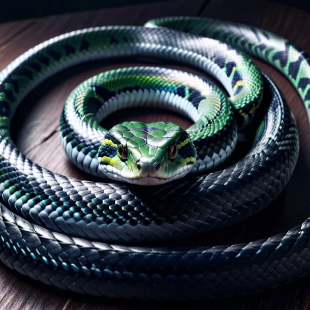 Photo of a snake in a gray belt