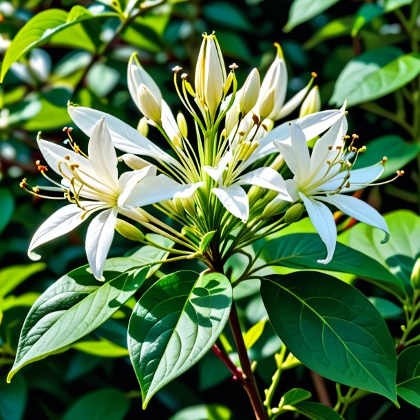 Photographie d'une chèvrefeuille blanche