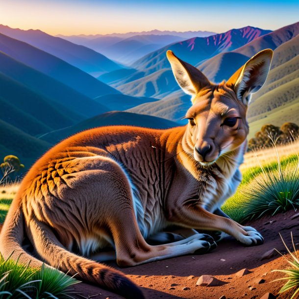 Pic of a sleeping of a kangaroo in the mountains