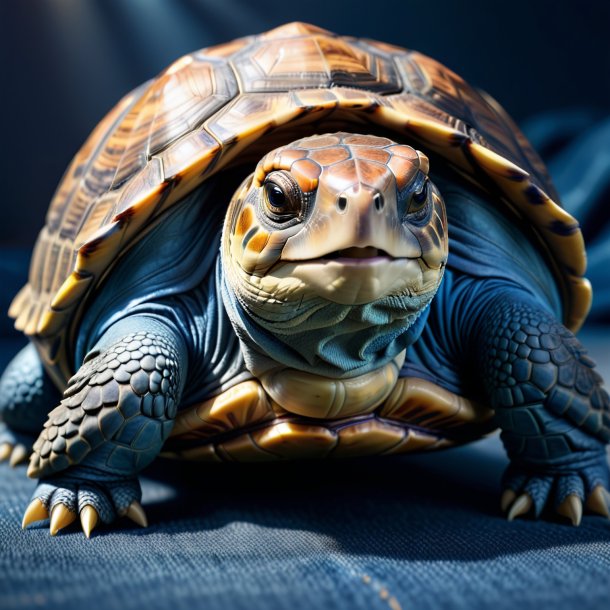 Pic d'une tortue dans un jean bleu