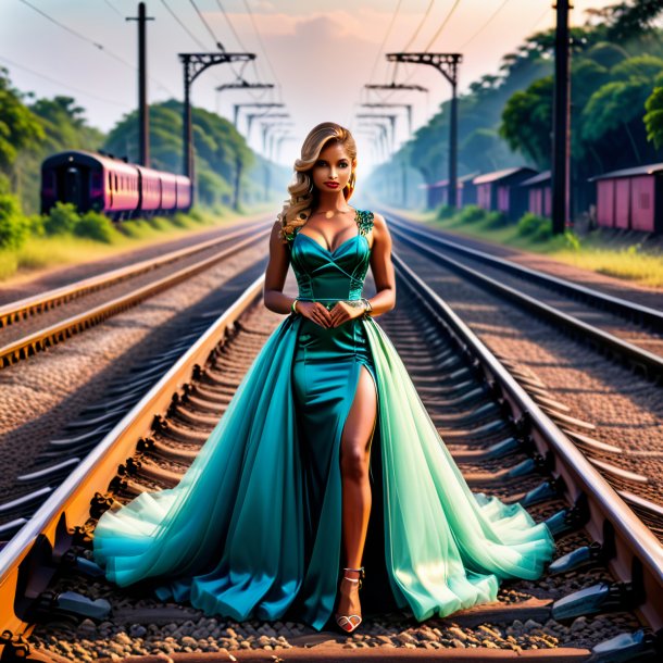 Photo of a cobra in a dress on the railway tracks