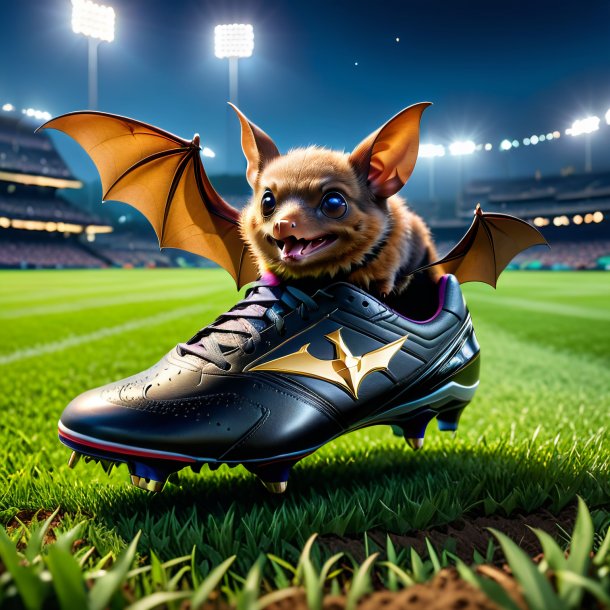 Pic of a bat in a shoes on the field