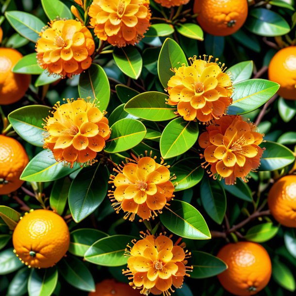 Clipart of a orange myrtle