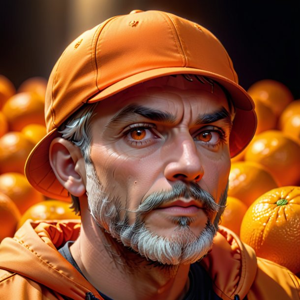 Retrato de un gorro naranja de yeso