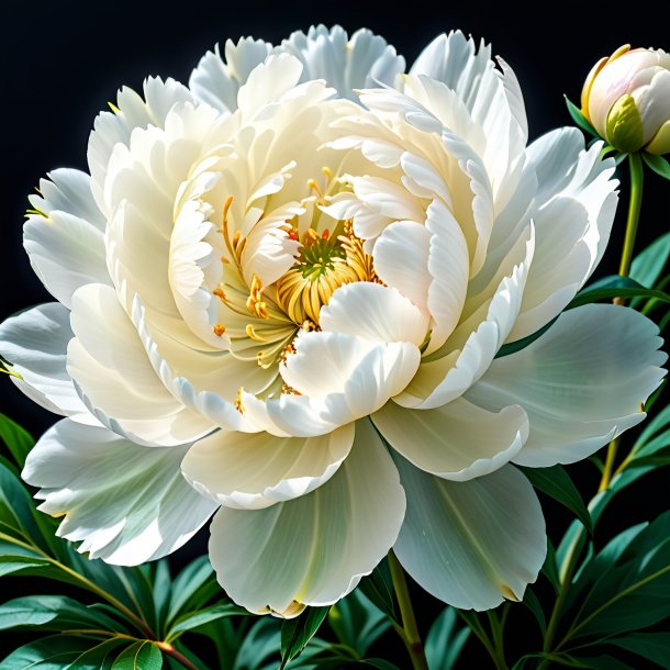 Depiction of a white peony