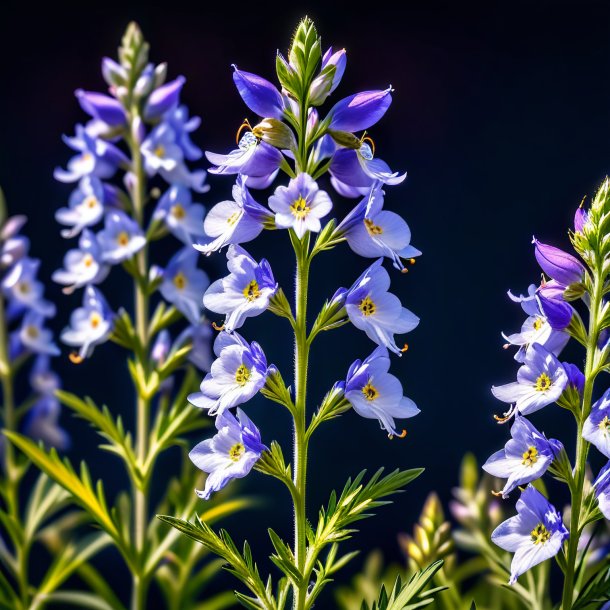 Imagery of a silver larkspur