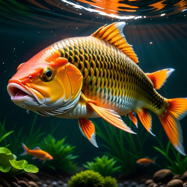 Pic of a carp in a orange belt