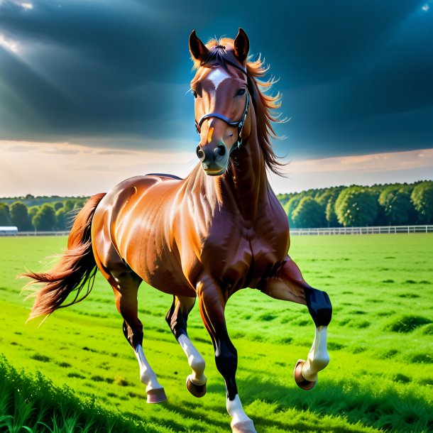 De um jogo de um cavalo no campo