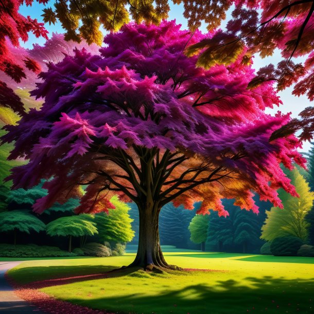 Photography of a magenta maple