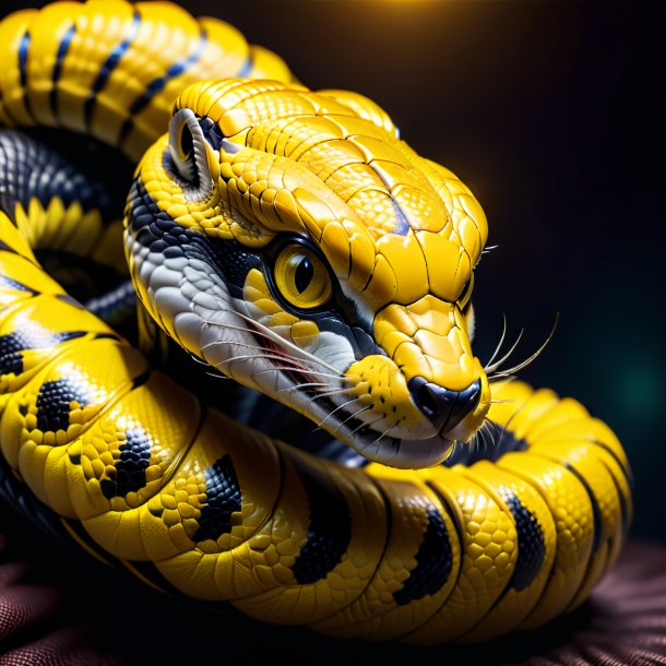 Pic of a cobra in a yellow gloves