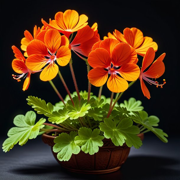 "image of a orange geranium, scarlet"